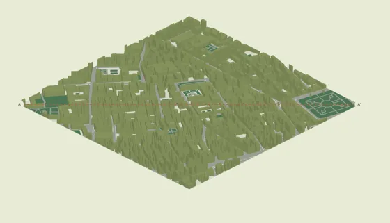 Olive architectural city axonometry