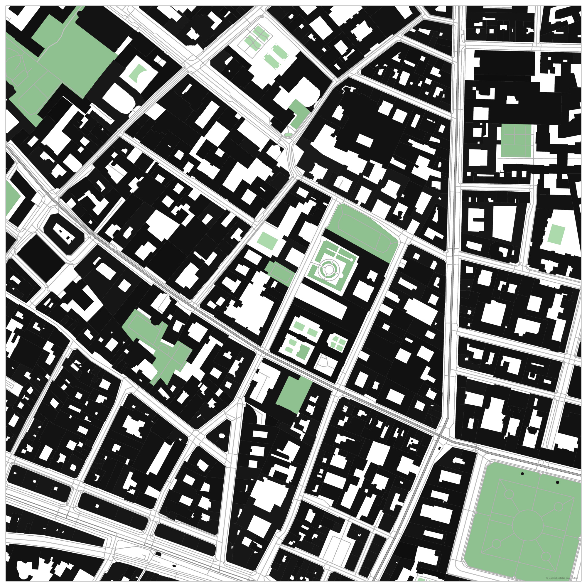 Figure Ground architectural context map of Le Marais, Paris
